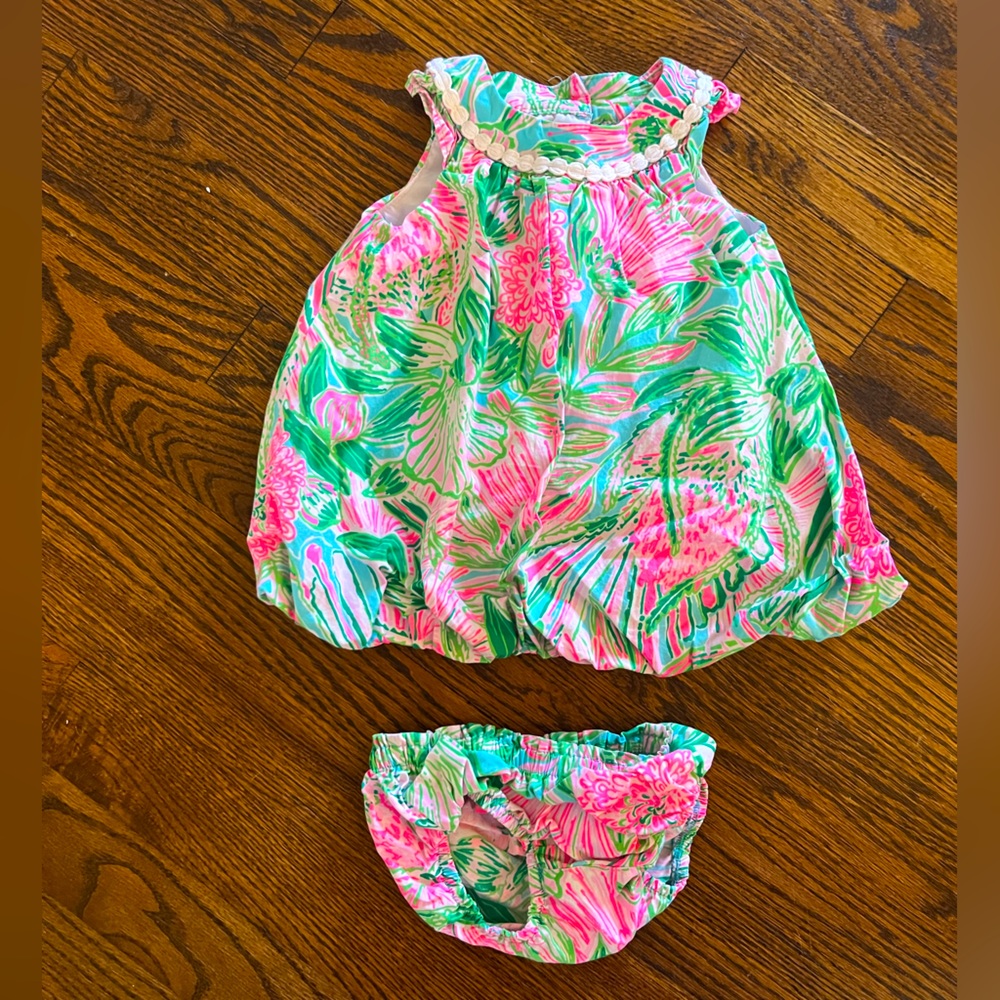 Lilly Pulitzer 6-12m bubble dress with matching bloomers